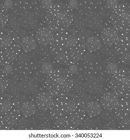 Hand drawn seamless pattern with abstract circles