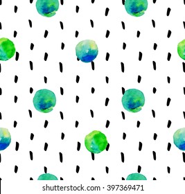 Hand drawn seamless pattern with abstract geometric elements. Vector trendy design.