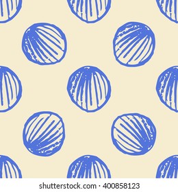 Hand drawn seamless pattern with abstract circles