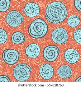 Hand drawn seamless pattern. Abstract background. Vector illustration.