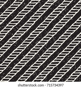 Hand drawn seamless pattern. Abstract geometric tiling background in black and white. Vector stylish doodle line lattice