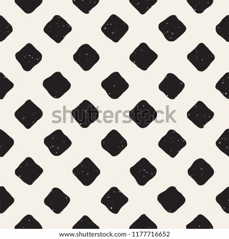 Hand drawn seamless pattern. Abstract geometric shapes background in black and white. Vector ethnic style grungy texture.