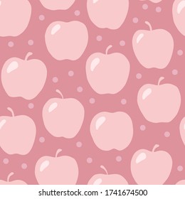 Hand drawn seamless pattern with apple. Vector illustration. Organic food. Texture for print, packaging, wallpaper, textile.