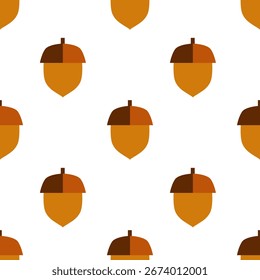 Padrão sem emenda desenhado à mão com bolotas de outono, elementos de design. Padrão de outono para convites, cartões, impressão, envoltório de presente, fabricação, têxtil, tecido, papéis de parede
