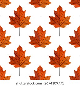 Padrão sem costura desenhado à mão com folhas de outono em estilo bauhaus, design elements.Autumn padrão para convites, cartões, impressão, envoltório de presente, fabricação, têxtil, tecido, papéis de parede