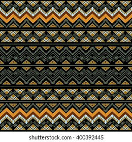 Hand drawn seamless pattern with aztec ornament. Aztec style abstract background. Tribal aztec wallpaper. Aztec print template for fabric, paper, phone covers, gift cards etc.