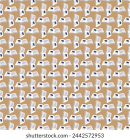 Hand drawn seamless pattern back to school in doodle style