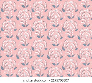 hand drawn seamless pattern background of lily of the valley