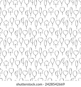 Hand Drawn Seamless Pattern Balloon