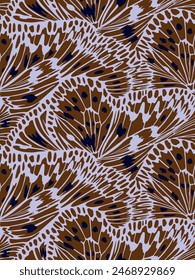 Hand drawn seamless pattern with beautiful butterfly wings. Vector illustration, retro style. Can be used for embroidering flowers, wallpaper, etc.