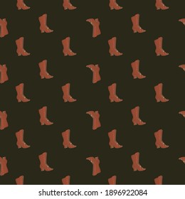Patrón sin fisuras dibujado a mano con mujeres de belleza botan pequeñas formas. Fondo marrón oscuro. Impresión de estilo. Ilustración bursátil. Diseño vectorial para textiles, tela, giftwrap, papel pintado.
