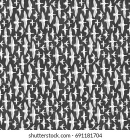 Hand drawn seamless pattern of birds flying