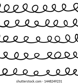Hand drawn seamless pattern with Black and white Vector doodle lines.  Abstract pencil drawing stripes background. Artistic illustration grunge elements strokes