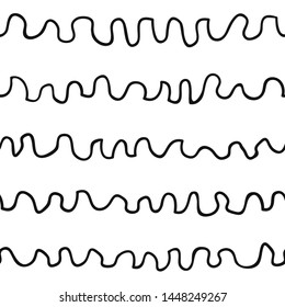 Hand drawn seamless pattern with Black and white Vector doodle lines.  Abstract pencil drawing stripes background. Artistic illustration grunge elements strokes