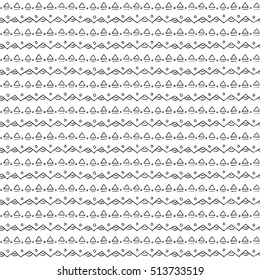 Hand drawn seamless pattern. Black vector repeat illustration.