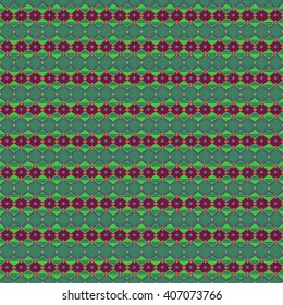Hand drawn seamless pattern in boho chic style. Bright colored abstract background with ethnic Aztec ornament.