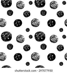 Hand drawn seamless pattern with buttons. Vector illustration.