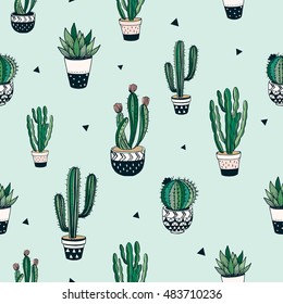 Hand Drawn Tropical House Plants Scandinavian Stock Vector (Royalty ...