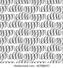 Hand drawn seamless pattern with calligraphic decorative element.