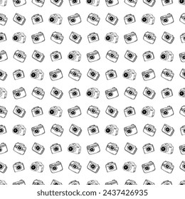 Hand Drawn Seamless Pattern Camera