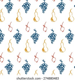 hand drawn seamless pattern in chalk style. perfect for greeting cards, paper ornament, bed linens, textile etc