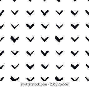 Hand drawn seamless pattern with check mark