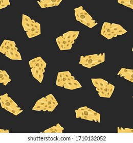 Hand drawn seamless pattern of cheese