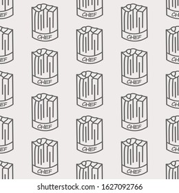 Hand drawn seamless pattern with chef's hat. Vector illustration. eps 10