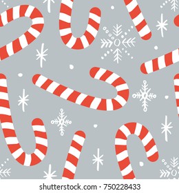 Hand drawn seamless pattern with Christmas decorative elements for your design. Custom vector illustration. Can be used for banners, cards, prints, posters, stamps, wrapping paper, etc. 