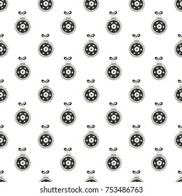 Hand drawn seamless pattern with Christmas Balls. Vector illustration in scandinavian style.