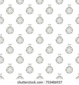 Hand drawn seamless pattern with Christmas Balls. Vector illustration in scandinavian style.