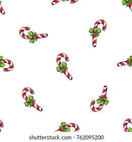 Hand drawn seamless pattern for Christmas and New Year winter Holidays. Outlint sketch set of vector illustration.