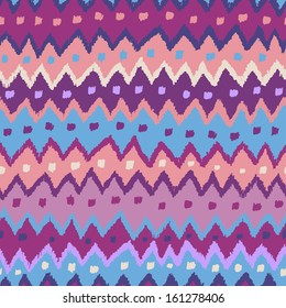 Hand drawn seamless pattern in clear winter tones. Endless tribal background