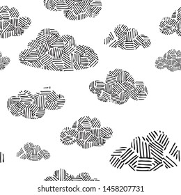 Hand drawn seamless pattern with clouds