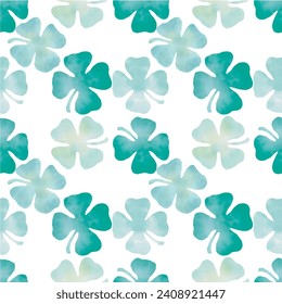 Hand drawn seamless pattern of clover leaves