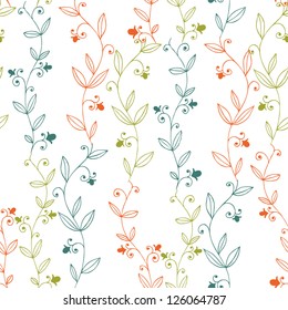 hand drawn seamless pattern with colorful twigs