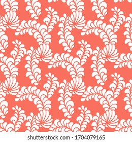 Un patrón hecho a mano sin fisuras con ramas coloridas. Fondo vectorial hecho de simples doodles. Patrón de ángulo, textura de estilo boho para la impresión de ropa. Ornamento de ondas abstractas florales