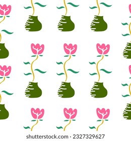 Patrón sin fisuras dibujado a mano con diseño vectorial de flores coloridas. Perfecto para impresiones textiles