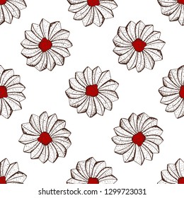 Hand drawn seamless pattern with cookies