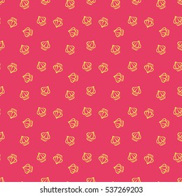 Hand drawn seamless pattern with cupcakes. Vector illustration