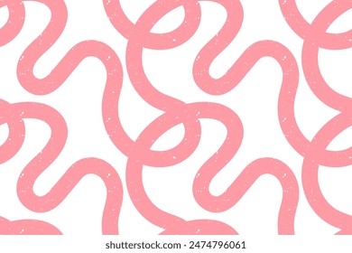 Hand drawn seamless pattern with cute squiggles with texture noise dirty dust. Vector illustration of bright colored doodle scribble