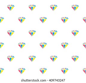 Hand drawn seamless pattern with diamonds. Wrapping paper. Vector Illustration