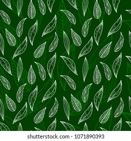 Hand drawn seamless pattern with doodle flowers on violet background. Vector illustration for web or print design, can be used for textile, package, invitations