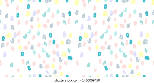 hand drawn seamless pattern doodle childish freehand colorful confetti felt pen strokes . fun kids background for wallpaper, textile, greeting card, nursery design, etc