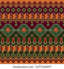 handgezeichnetes, nahtloses Muster, ethnischer Stil, traditionelles Ornament, bunte Vektorgrafik