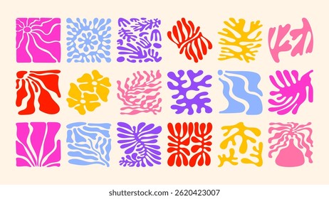 Hand drawn seamless pattern with exotic flowers and leaves, wavy lines and retro 70s vibe, tropical and coastal decor, surface design template