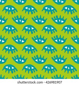The hand drawn seamless pattern with eyes. Vector background for your design.
