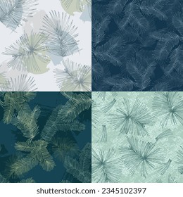 Hand drawn seamless pattern with fir branches and hanging decoration, great for christmas banners, wallpapers, wrapping, textiles - vector design