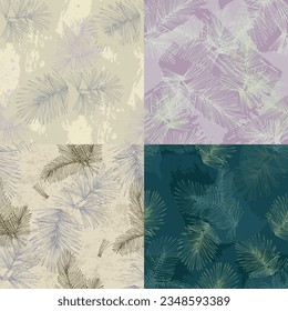 Handgezeichnet nahtloses Muster mit Tannenästen und hängender Dekoration, ideal für Weihnachtsbanner, Wallpaper, Umhüllung, Textilien - Vektordesign