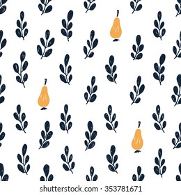 Hand drawn seamless pattern with floral elements. Decoration for greeting cards, wedding invitations and other design projects.